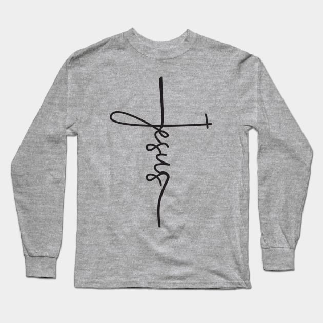 Jesus Cross Christianity Long Sleeve T-Shirt by TheBlackCatprints